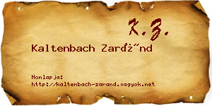 Kaltenbach Zaránd névjegykártya